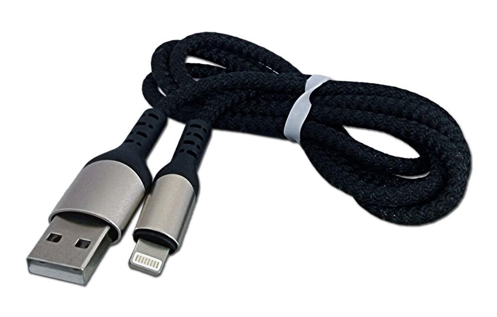 Alfa Electric Кабел за брзо полнење за iPhone 1m 3A црн,