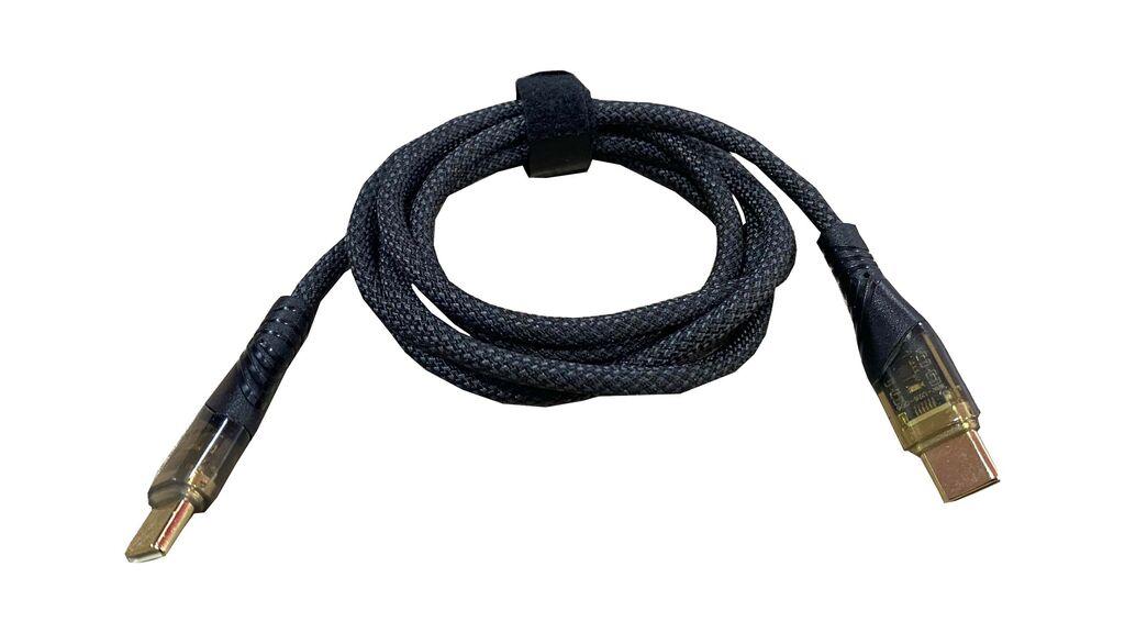 Alfa Electric Type-C во Type-C кабел 1m, 100W, црно плетено, брзо полнење