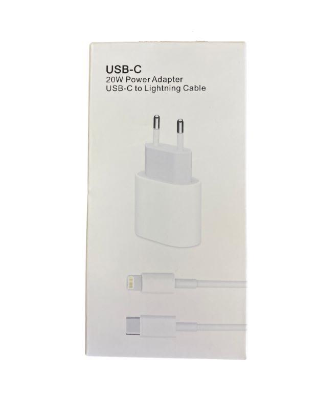 Alfa Electric Полнач за мобилен телефон 20W Type-C + кабел iPhone Lighting 1m, BD-649