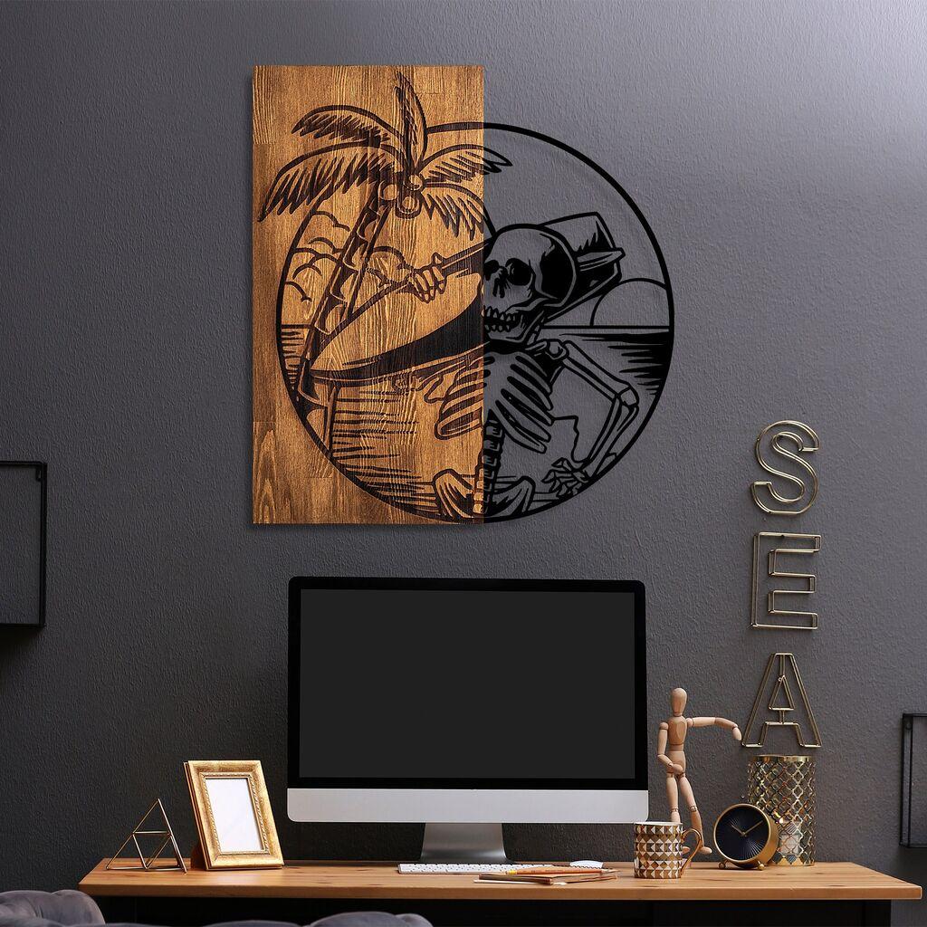 Wallity декорација за dzид Скелет, 53 x 57 см, кафеава