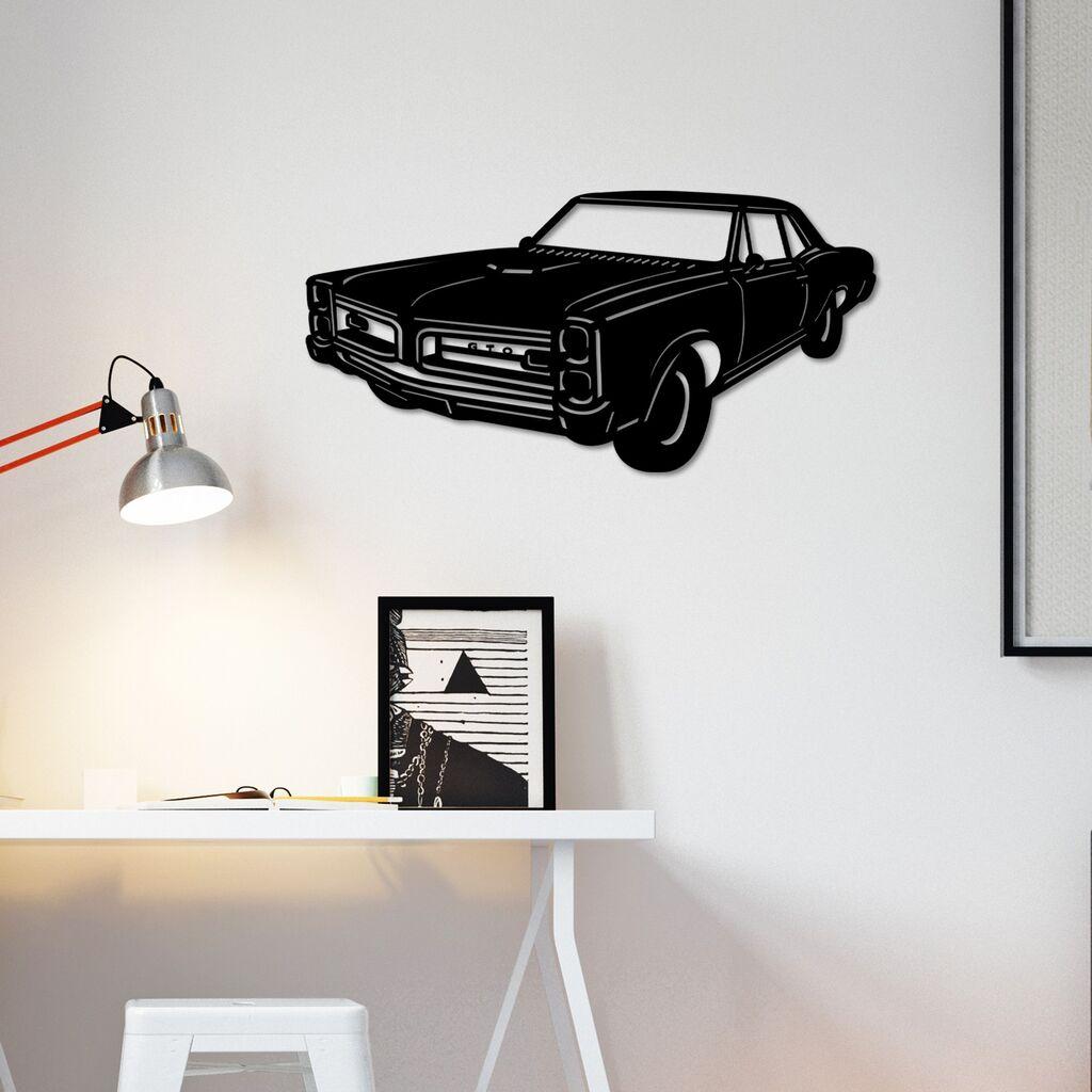 Wallity декорација за dzид Pontiac GTO 1966 Vintage, 60 x 30 см, црна
