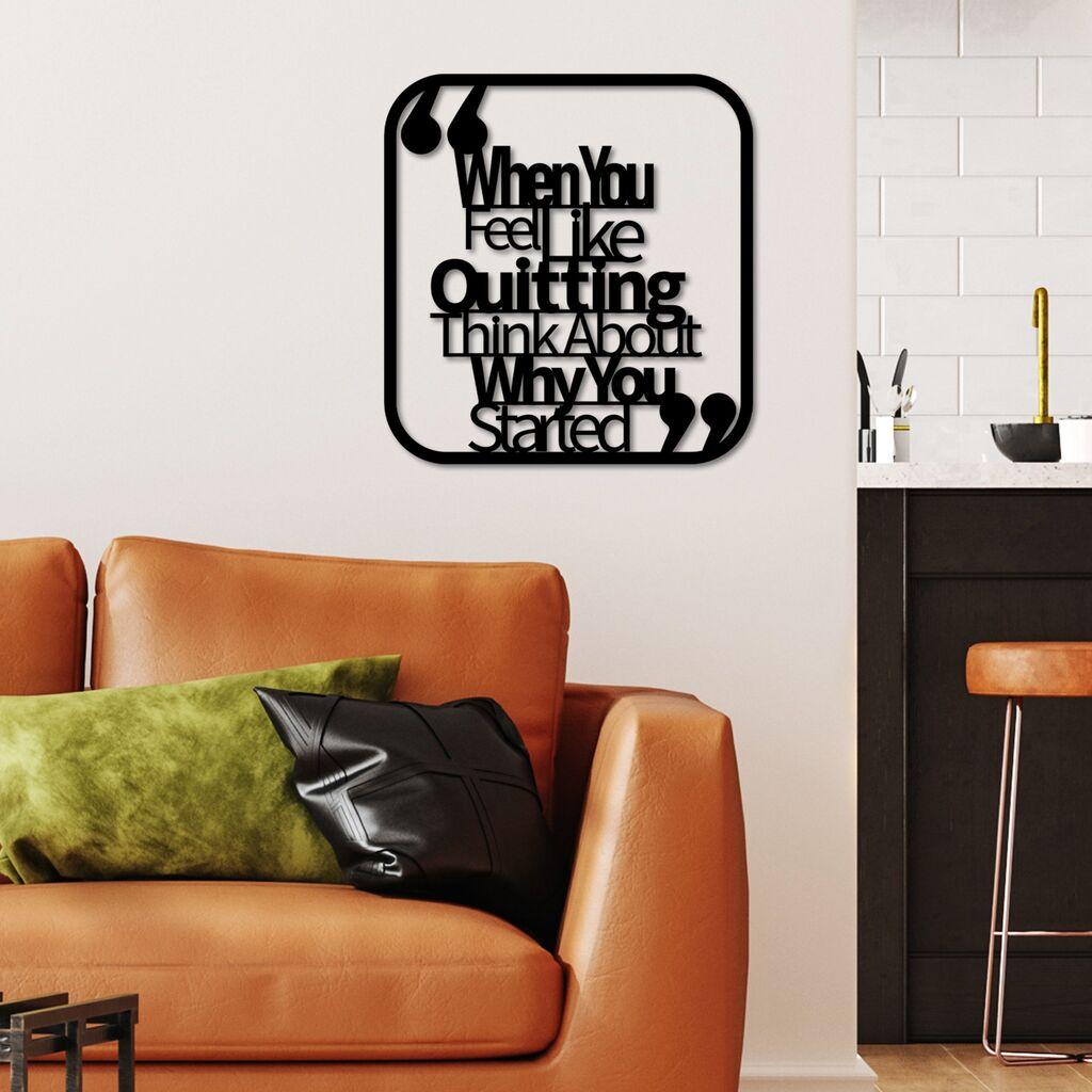 Wallity декорација за dzид Quitting Think, 50 x 50 см, црна