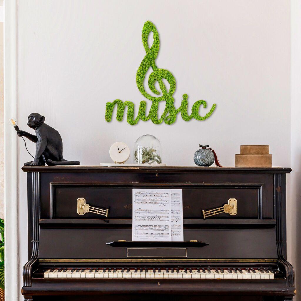 Wallity dzидна декорација Мос - Музика, 50 x 52 см, светло зелена