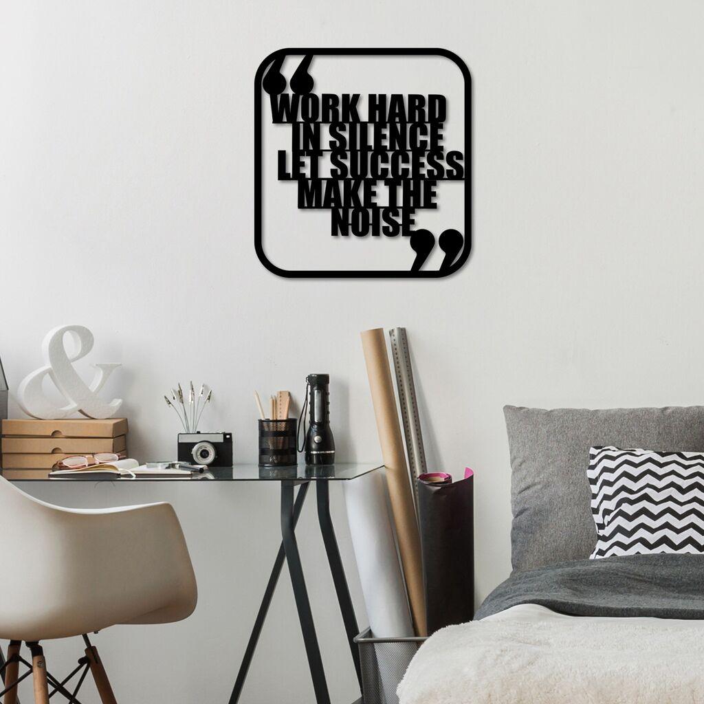Wallity декорација за dzид Work Hard, 50 x 50 см, црна