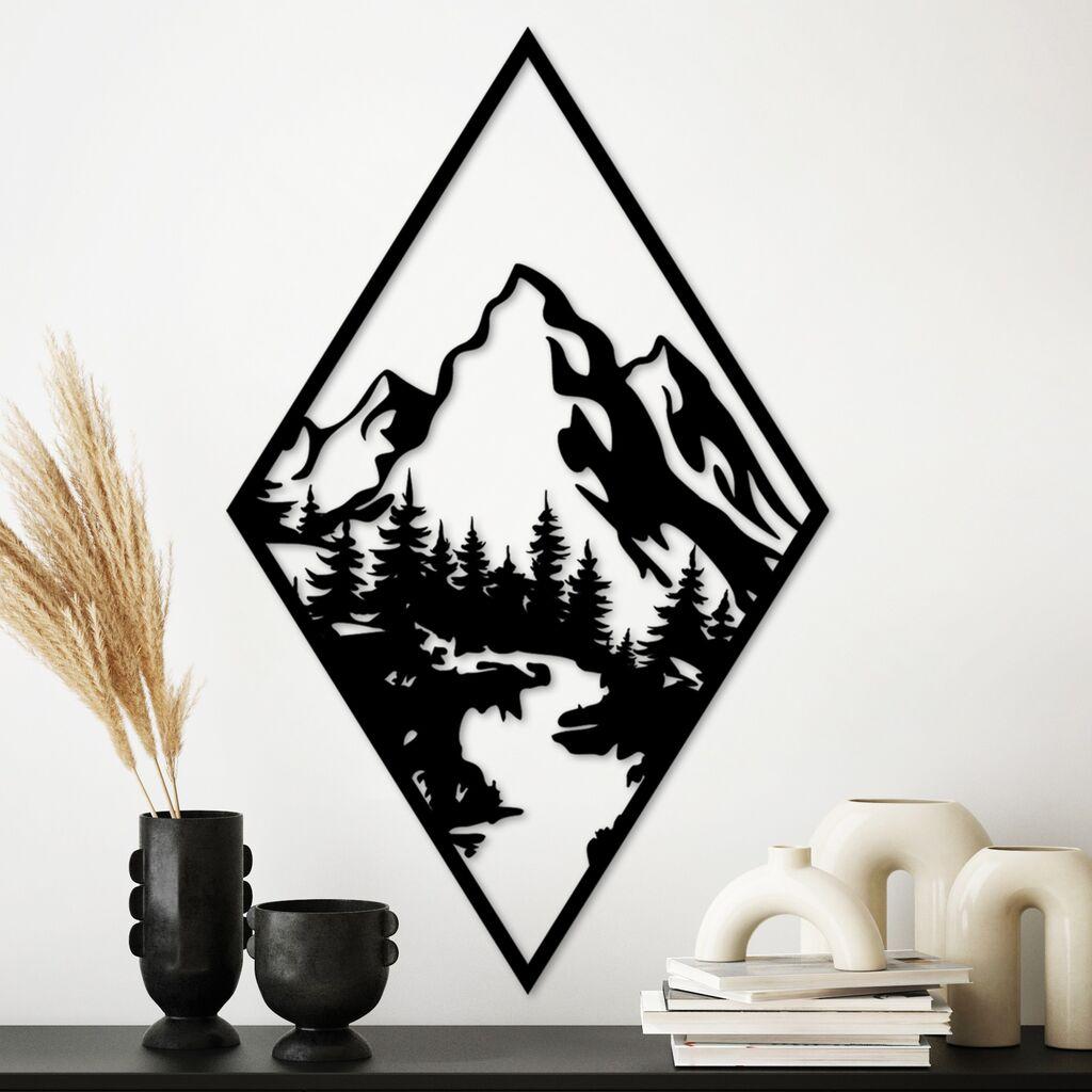 Wallity декорација за dzид Монтејн 1, 79 x 49 см, црна