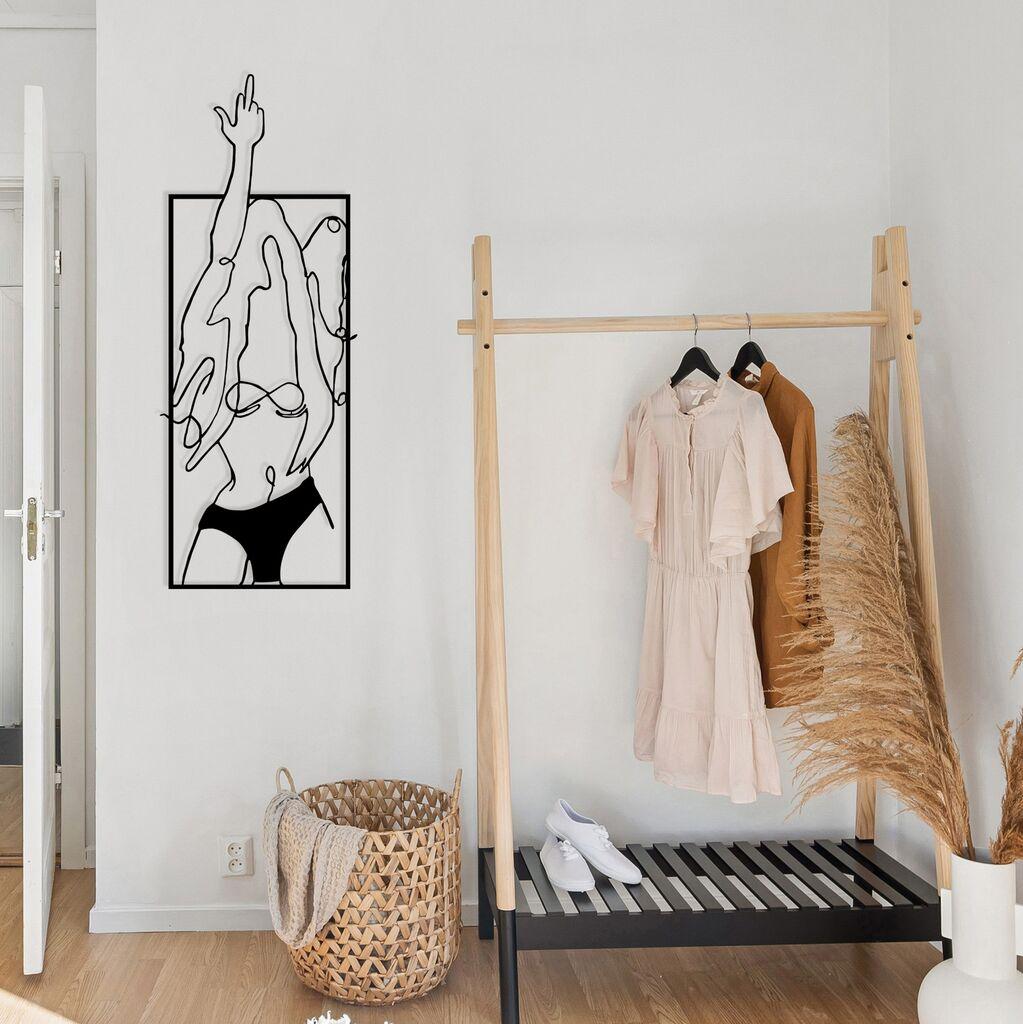 Wallity декорација за dzид Cool Woman 1, 24 x 63 см, црна