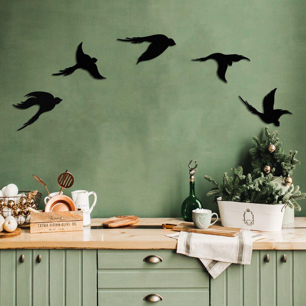 Wallity декорација за dzид „Птици" - APT646MS, 25 x 30 см, црна