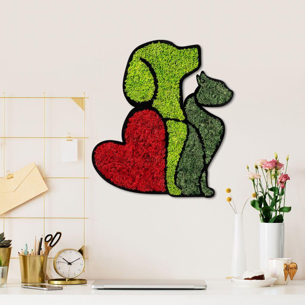 Wallity dzидна декорација Мос - љубител на кучиња и мачки, 48 x 43 см, црвена