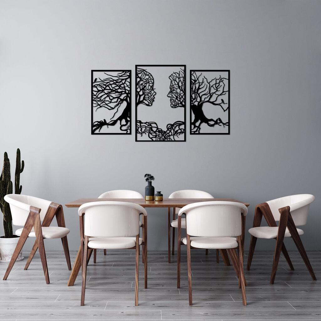 Wallity декорација за dzид Дрво Љубов, 50 x 76 см, црна