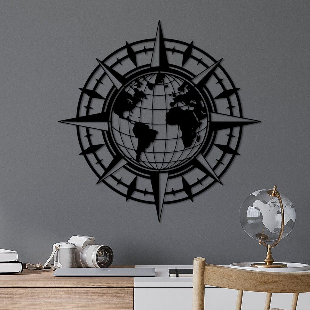 Wallity dzидна декорација Bussola, 49 x 49 см, црна