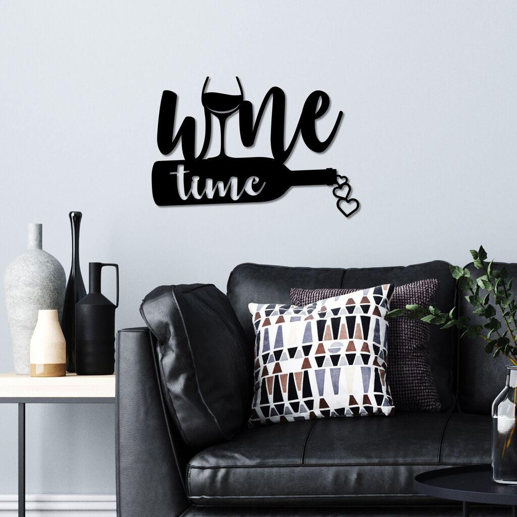 Wallity декорација за dzид Wine Time, 54 x 37 см, црна