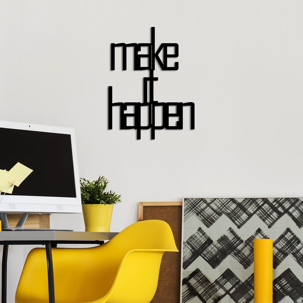 Wallity dzидна декорација Make Of Happen, 38 x 50 см, црна