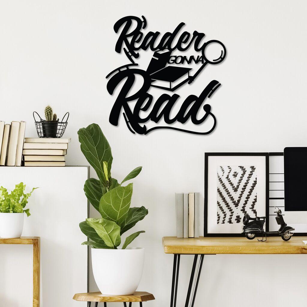 Wallity декорација за dzид Reader Gonna Read, 50 x 50 см, црна