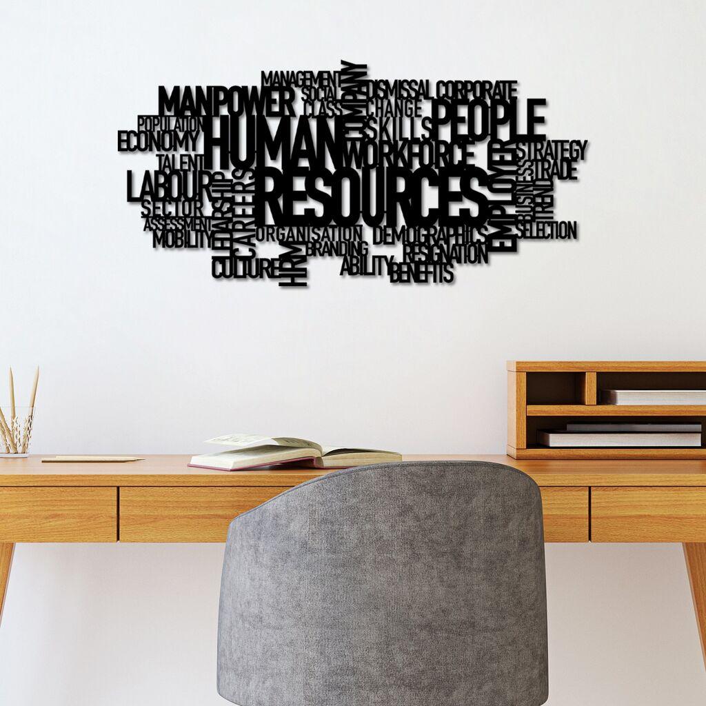 Wallity dzидна декорација за човечки ресурси, 86 x 41 см, црна