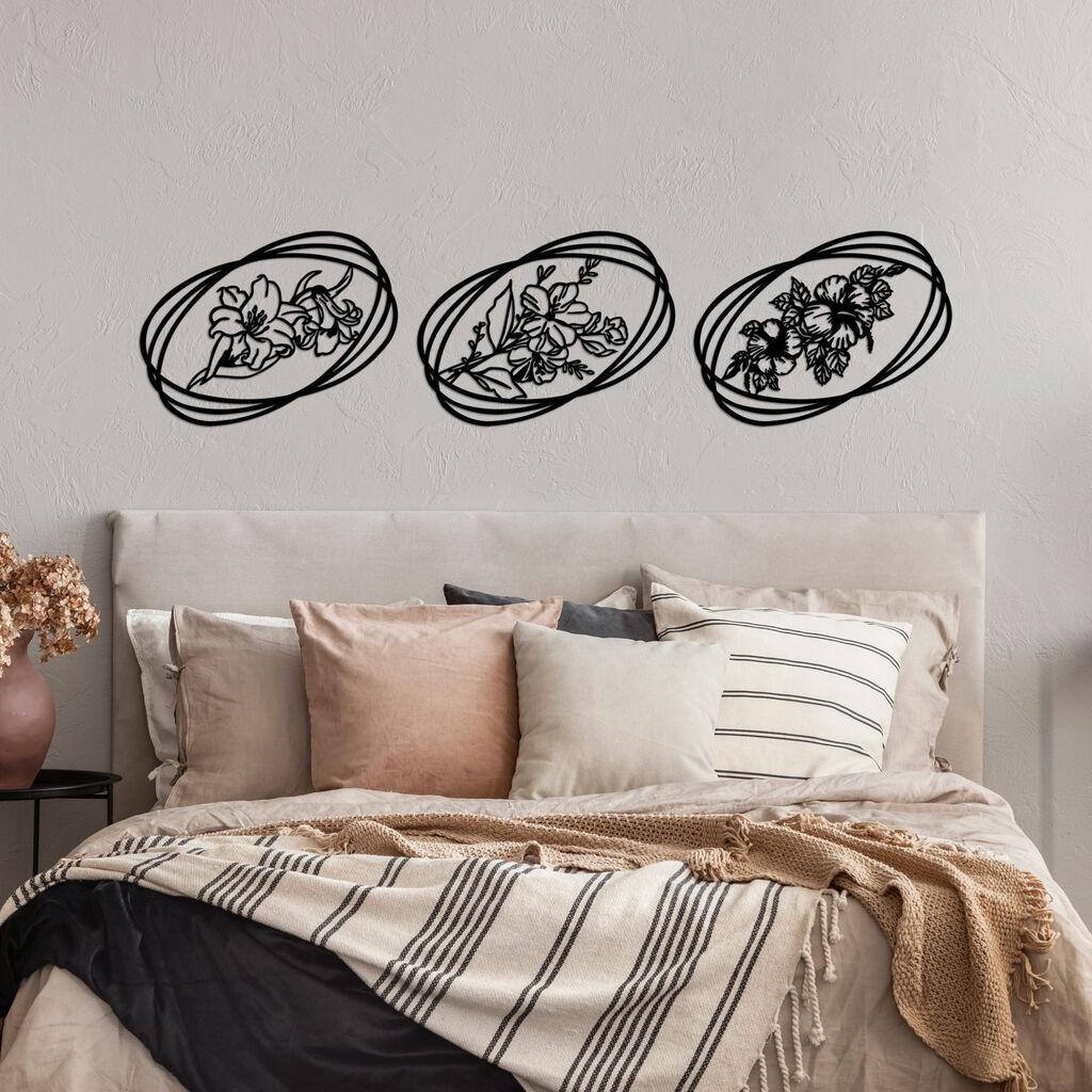 Wallity dzидна декорација Цвеќиња - 513, 45 x 60 см, црна