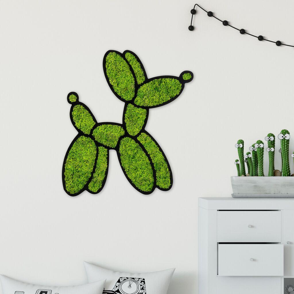 Wallity декорација за dzид Мос - Куче од балон, 43 x 44 см, зелена