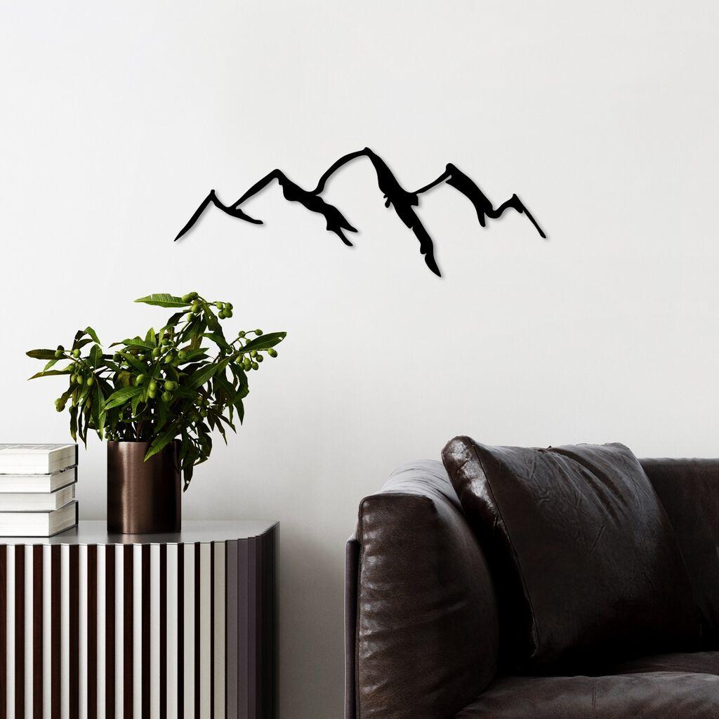 Wallity dzидна декорација Планина - v3, 66 x 23 см, црна