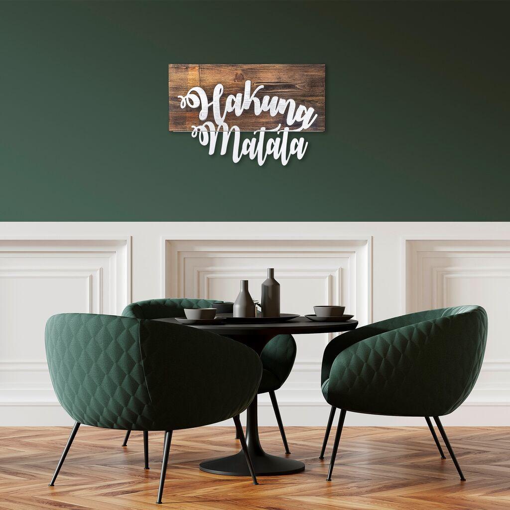 Wallity dzидна декорација Hakuna Matata метална декорација, 38 x 58 см, кафеава