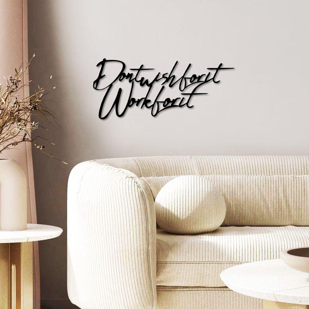 Wallity декорација за dzид Wish Work, 55 x 23 см, црна