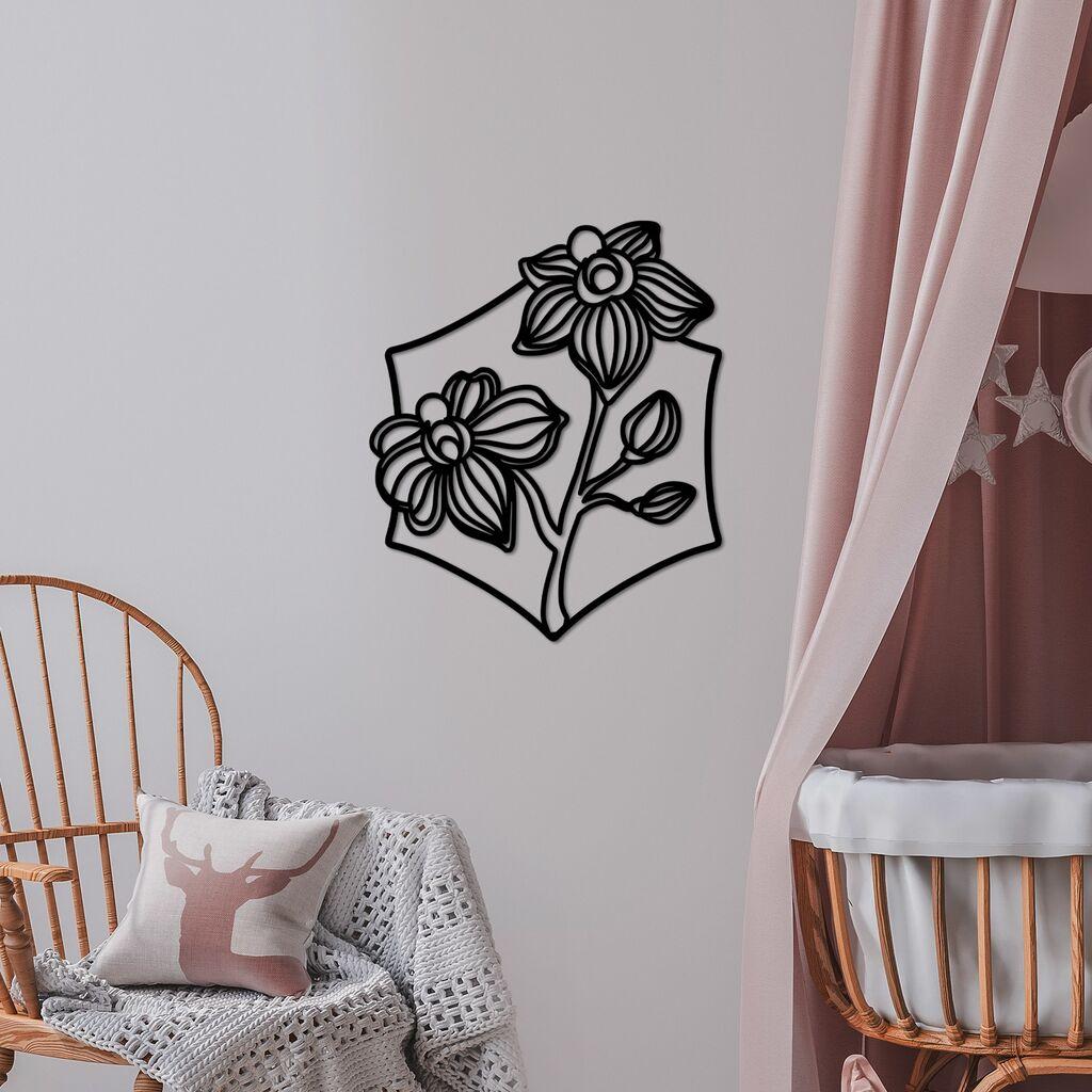 Wallity декорација за dzид Орхидеја - M, 50 x 42 см, црна