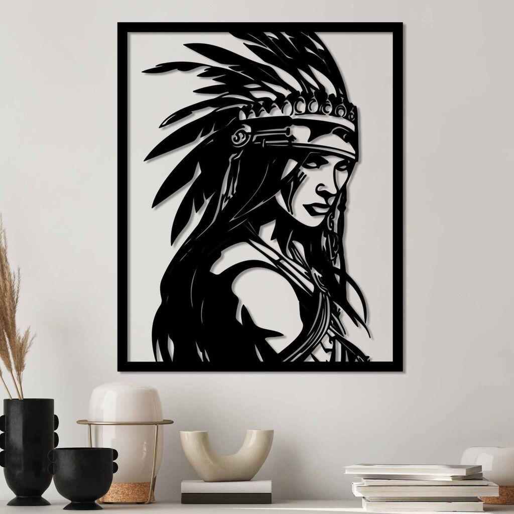Wallity декорација за dzид Tribal Chief, 45 x 56 см, црна