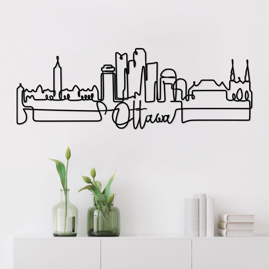 Wallity декорација за dzид Отова, 120 x 40 x 1,5 см, црна