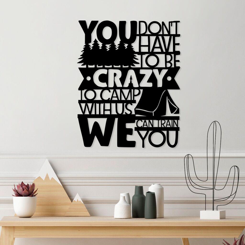 Wallity декорација за dzид „Камп со нас", 56 x 70 см, црна