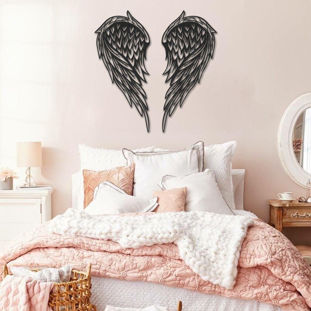 Wallity декорација за dzид Ангелски крилја - APT240SS, 23 x 50 см, црна