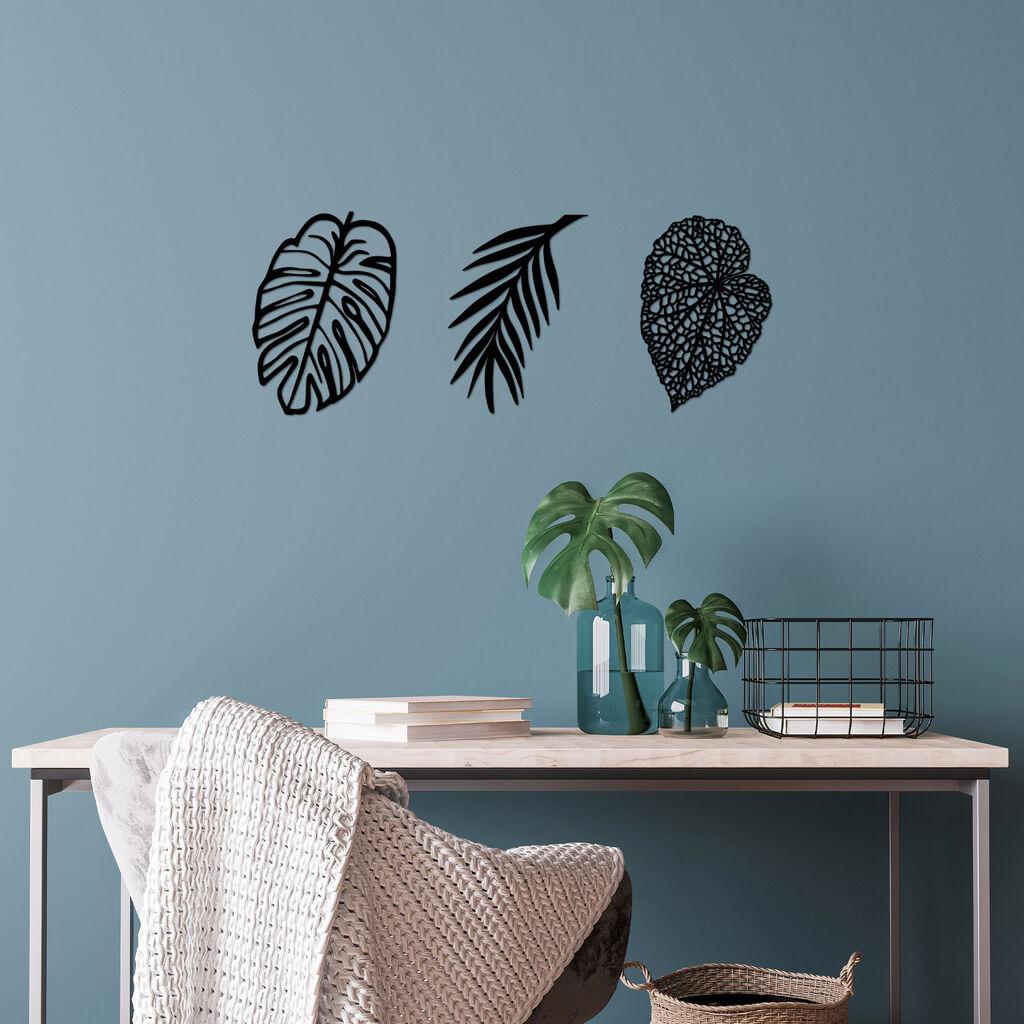 Wallity декорација за dzид Листови - 509, 24 x 33 см, црна