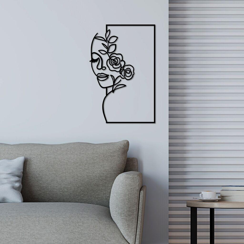 Wallity декорација за dzид Цвет Жена - M, 50 x 33 см, црна