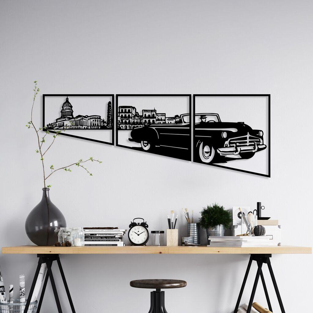 Wallity декорација за dzид Oldies Trio B, 43 x 40 см, црна