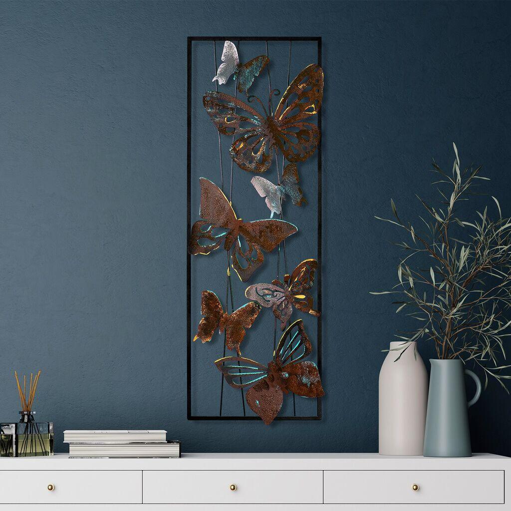 Wallity dzидна декорација пеперутка 3, 32 x 90 x 4 см, бакарни бои