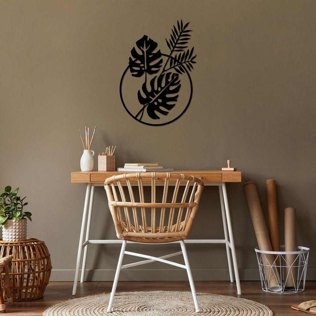 Wallity декорација за dzид Листови, 48 ​​x 67 см, црна