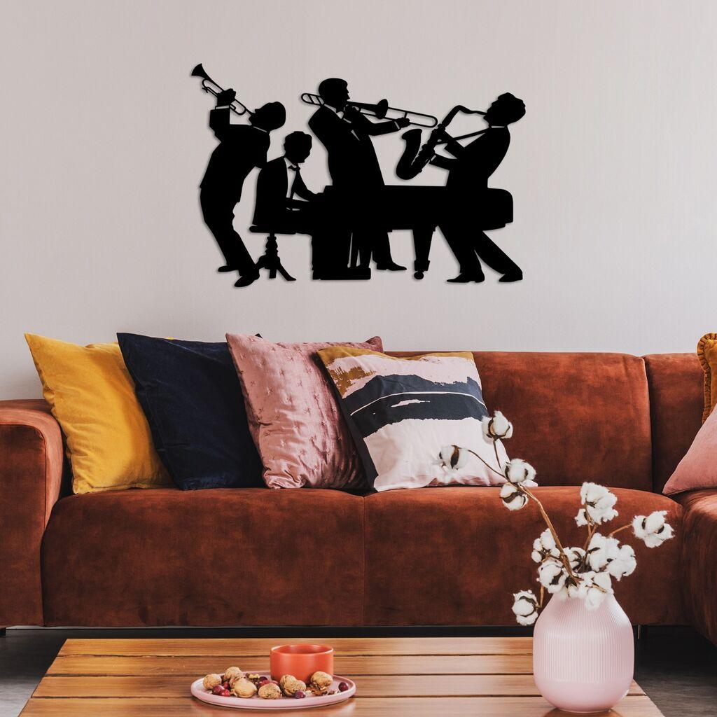 Wallity dzидна декорација Музичари - L, 70 x 46 см, црна