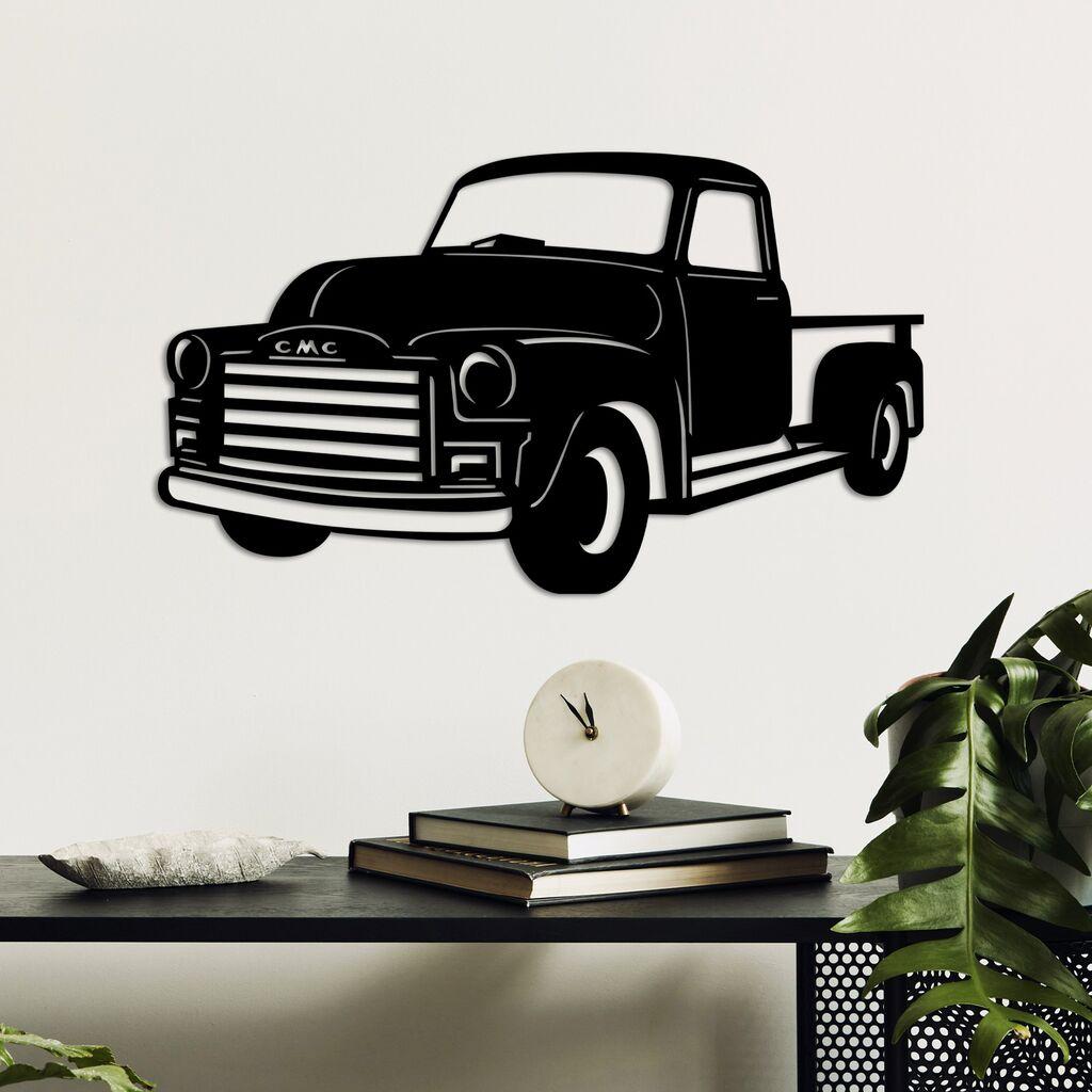 Wallity декорација за dzид GMC 3100 пикап камион, 60 x 35 см, црна