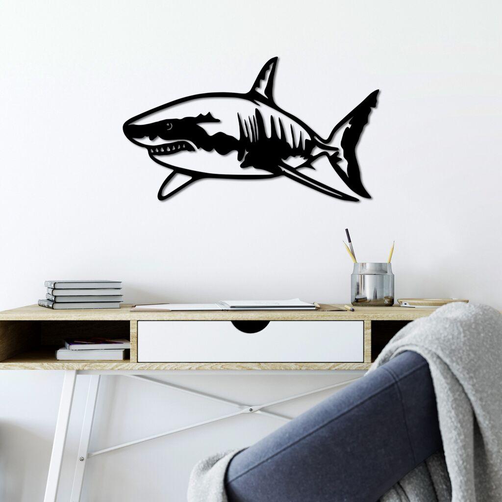 Wallity декорација за dzид Shark - M, 50 x 28 см, црна