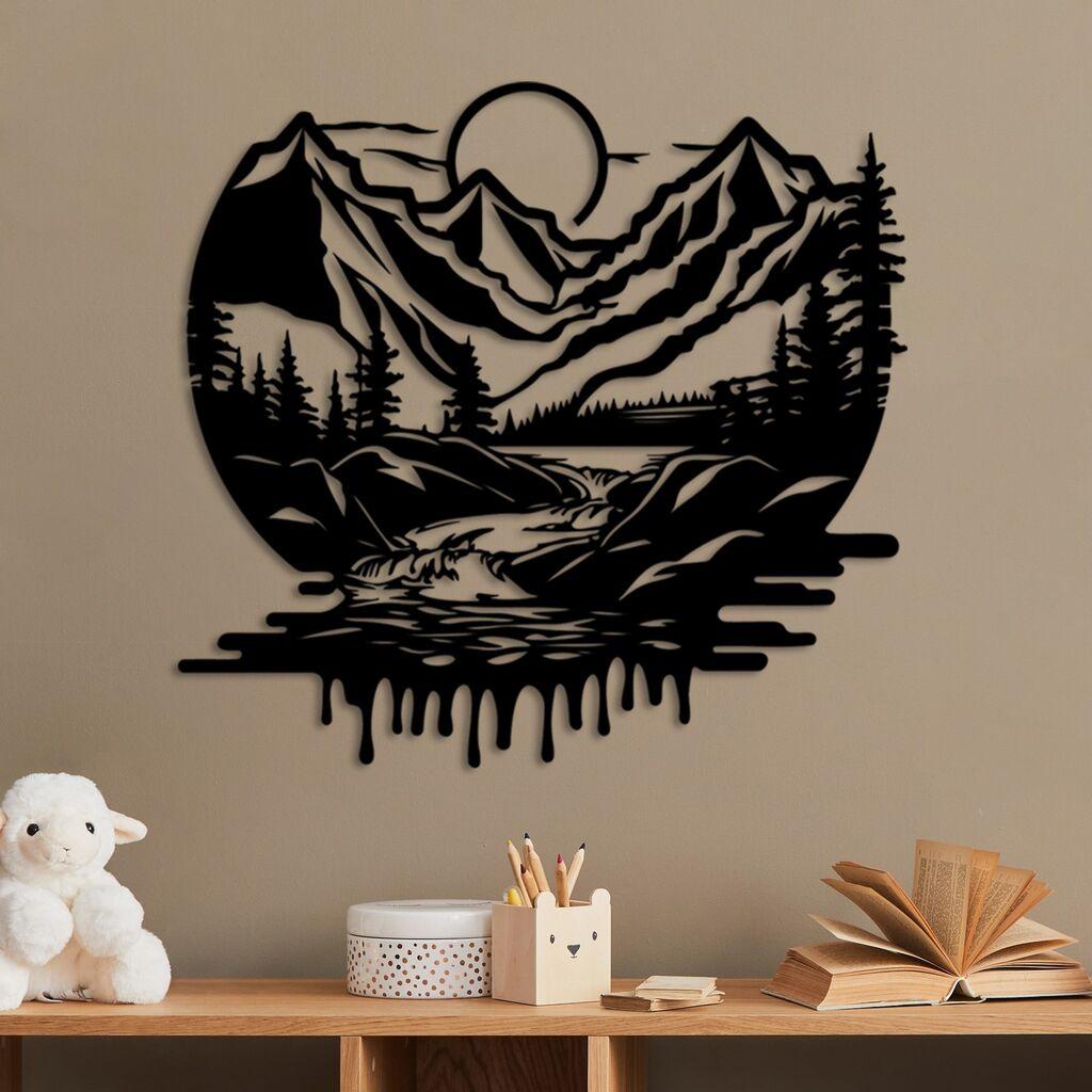 Wallity декорација за dzид Mountain River, 51 x 54 см, црна