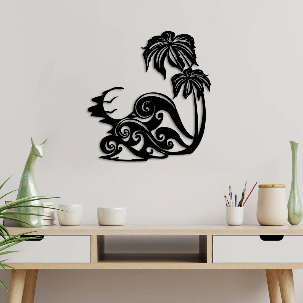 Wallity dzидна декорација Бранови 2, 53 x 57 см, црна