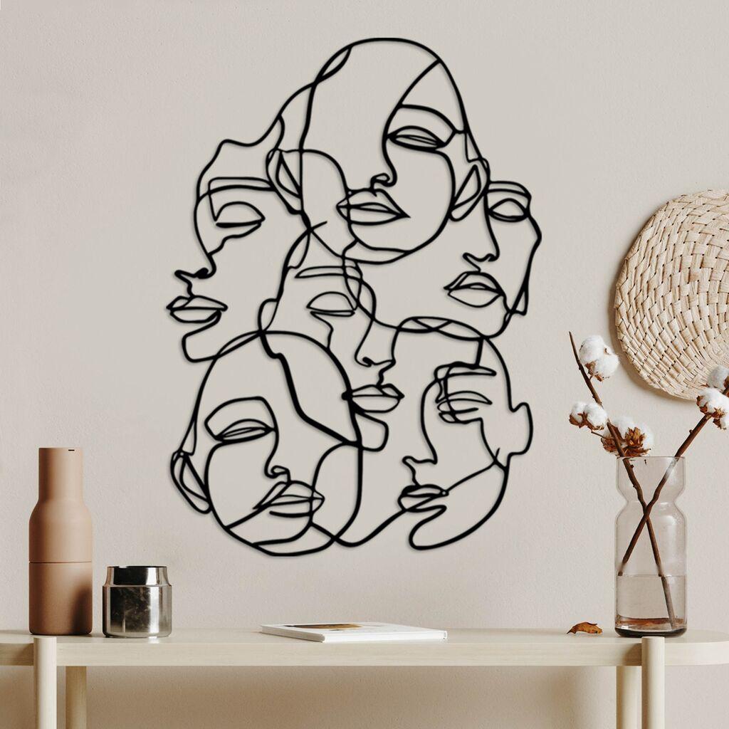 Wallity dzидна декорација Facce-1, 42 x 60 см, црна