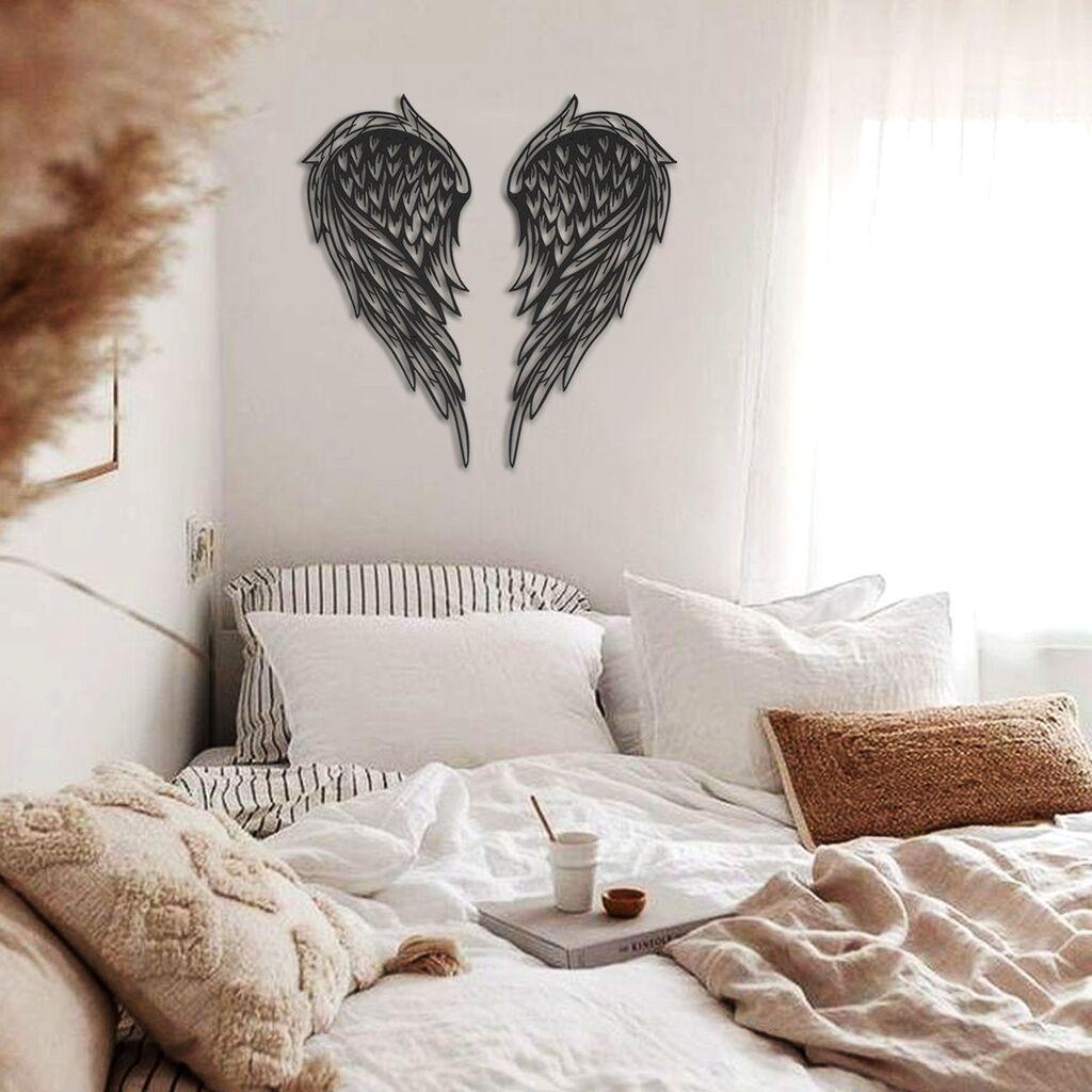 Wallity декорација за dzид Ангелски крилја - APT240SS, 23 x 50 см, црна