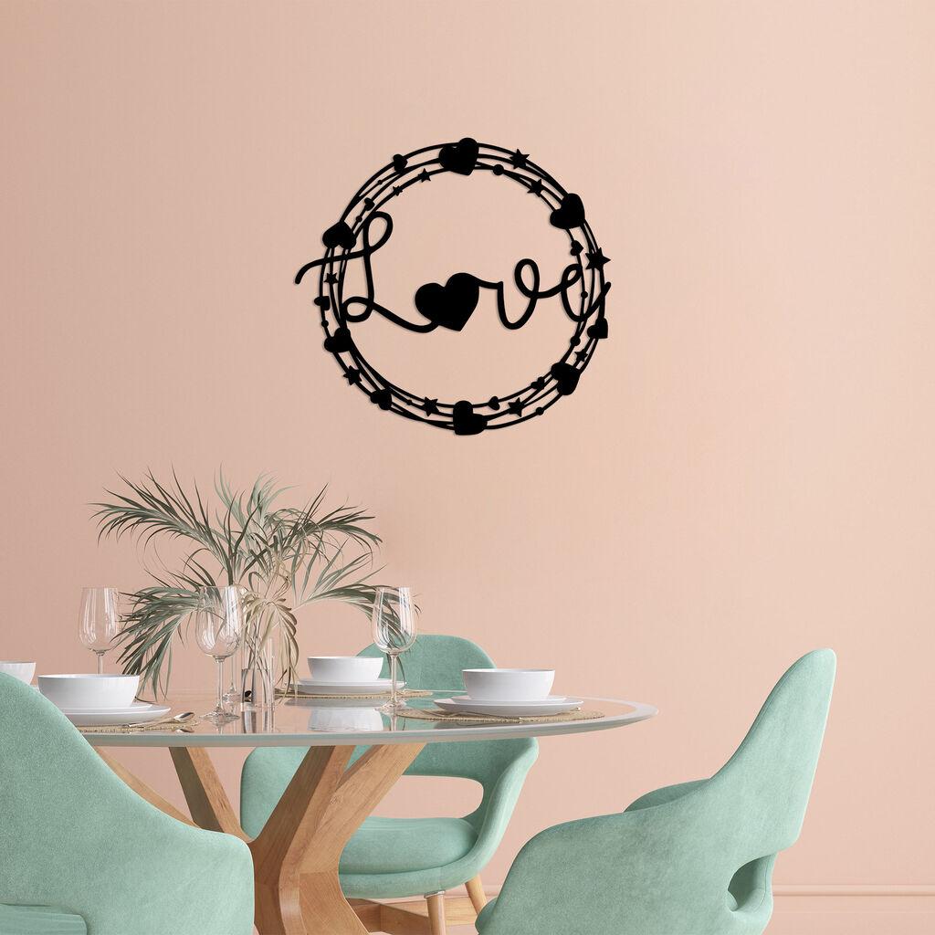 Wallity dzидна декорација Love - 469, 66 x 70 см, црна