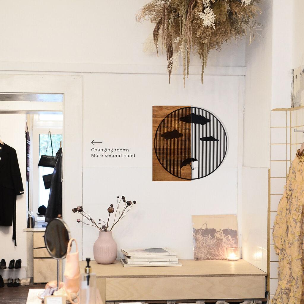 Wallity декорација за dzид Јагмурлар, 58 x 58 см, црна