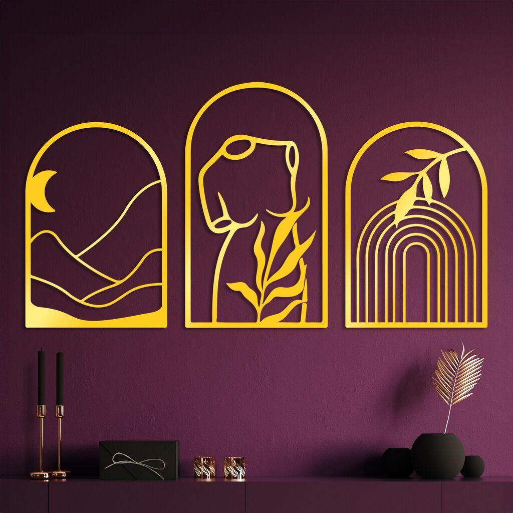 Wallity декорација за dzид Memorie Trio G, 45 x 40 см, златна боја