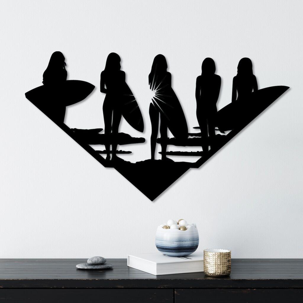 Wallity dzидна декорација „Заливски часовник", 33 x 59 см, црна