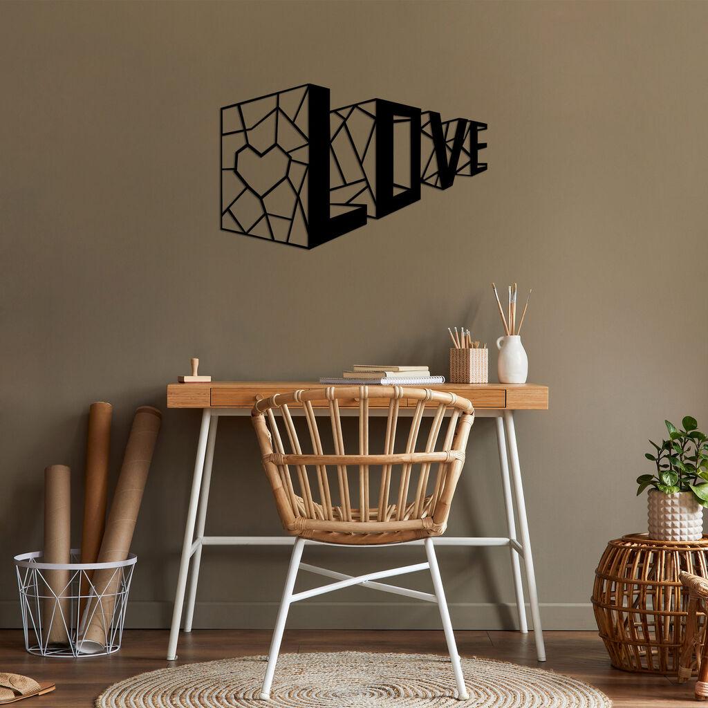 Wallity декорација за dzид Love 4, 68 x 42 см, црна