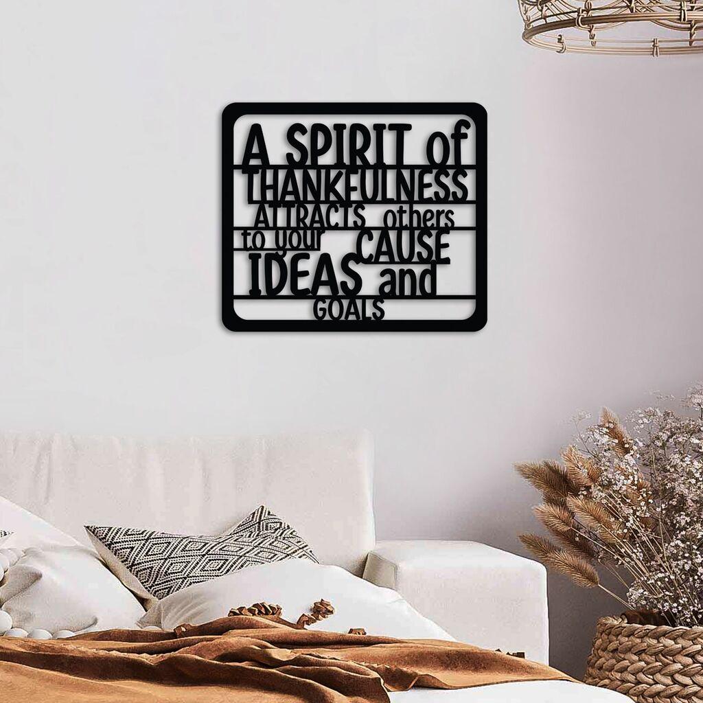 Wallity dzидна декорација „Дух на благодарност", 50 x 43 см, црна