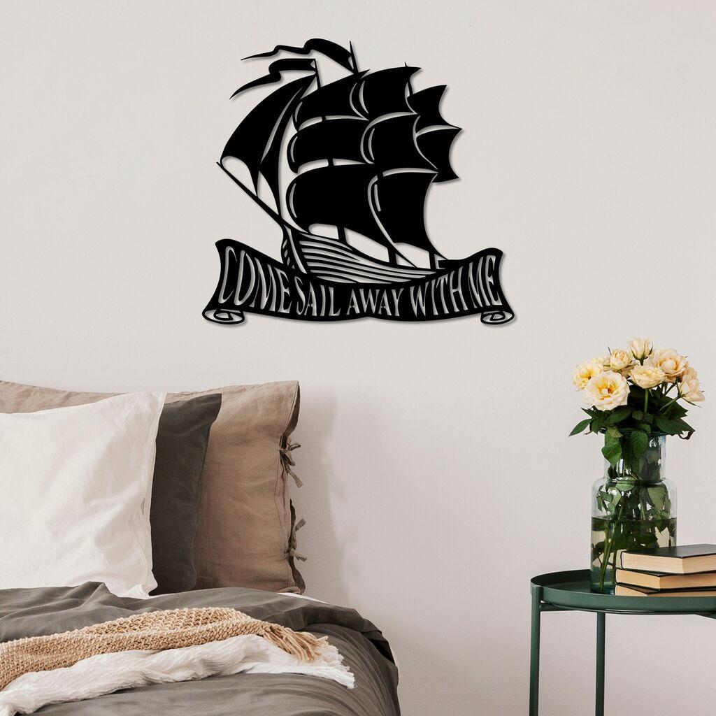 Wallity декорација за dzид Come Away, 55 x 50 см, црна