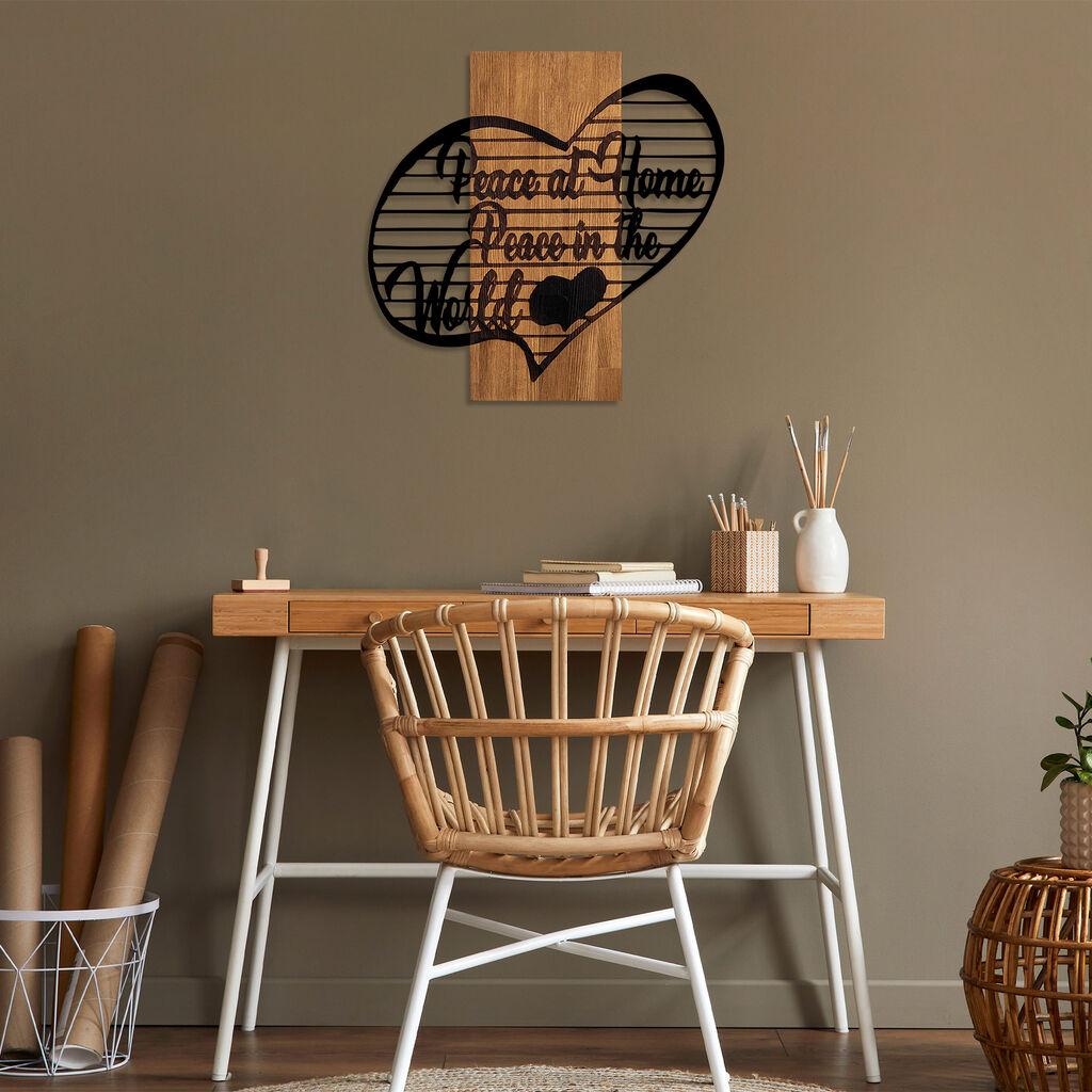 Wallity декорација за dzид Мир дома Мир во светот 1, 58 x 59 см, кафеава