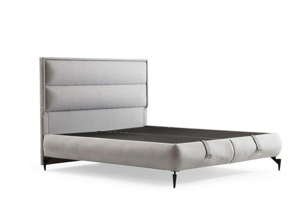 Hanah Home подлога за кревет со наслон Fresh, 90x122x190 см, сива