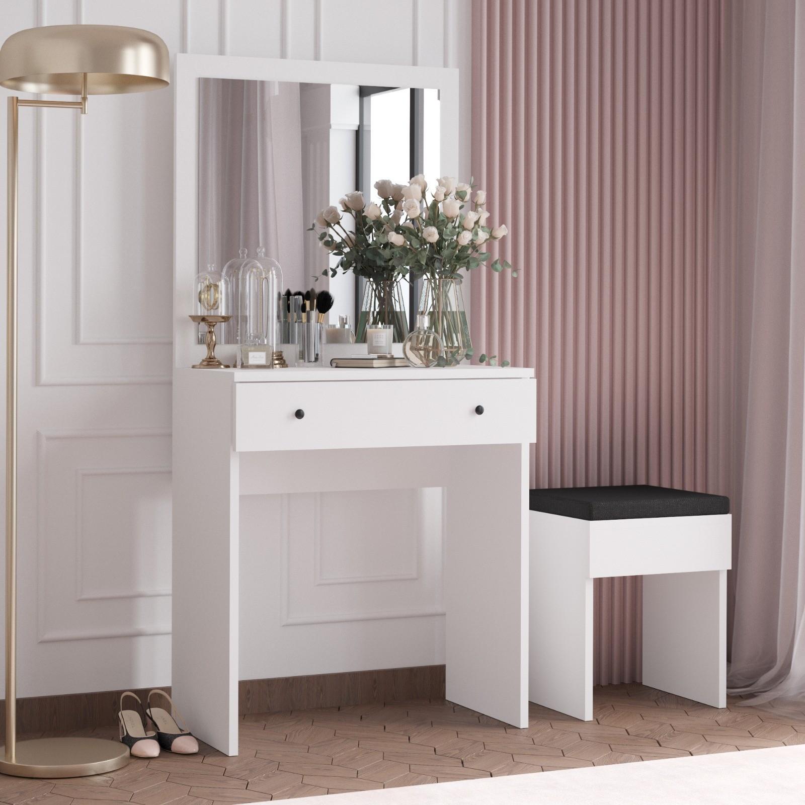 Hanah Home Тоалетна Маса 65X139X35 Cm Бела